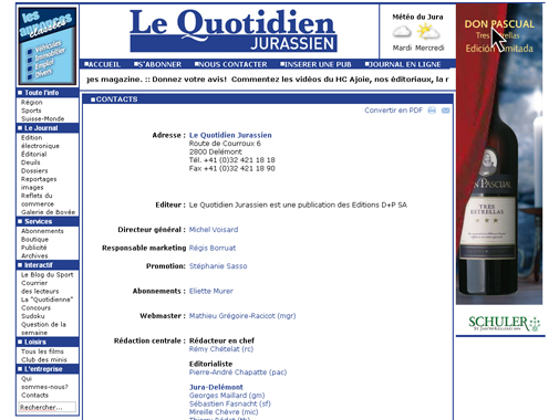 Web design Quotidien Jurassien image