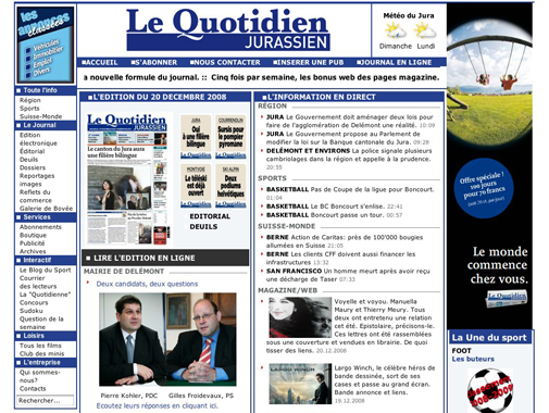 Web design Quotidien Jurassien image